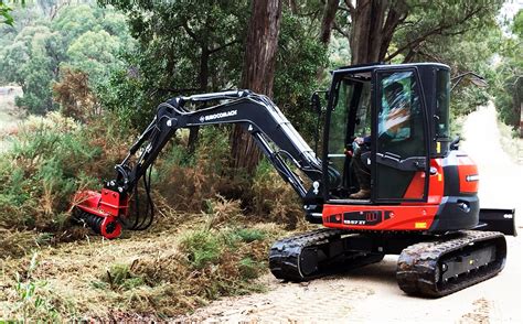 what size mini excavator for land clearing|mini excavator forestry mulcher attachment.